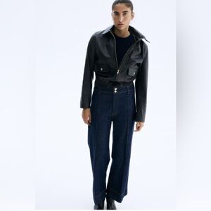 H&M Dark Blue Wide-Leg Jeans